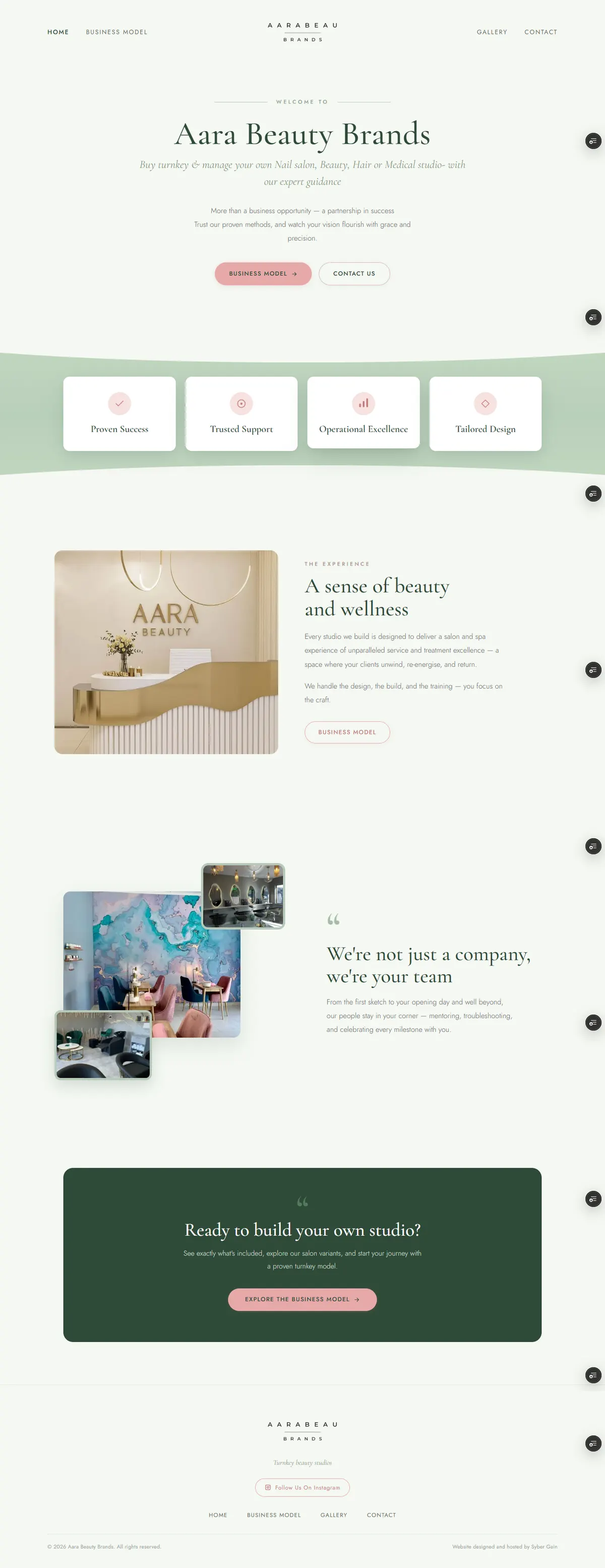 Aara Beauty Brands website
