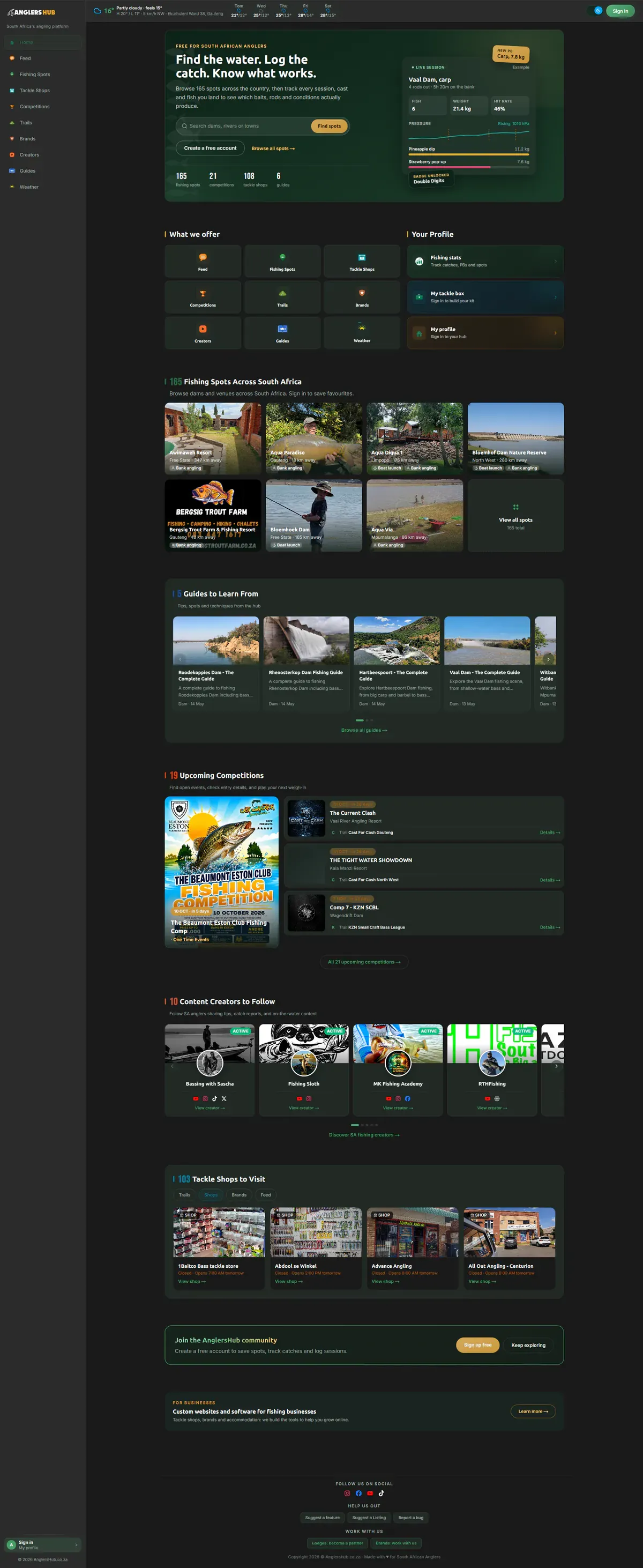AnglersHub website