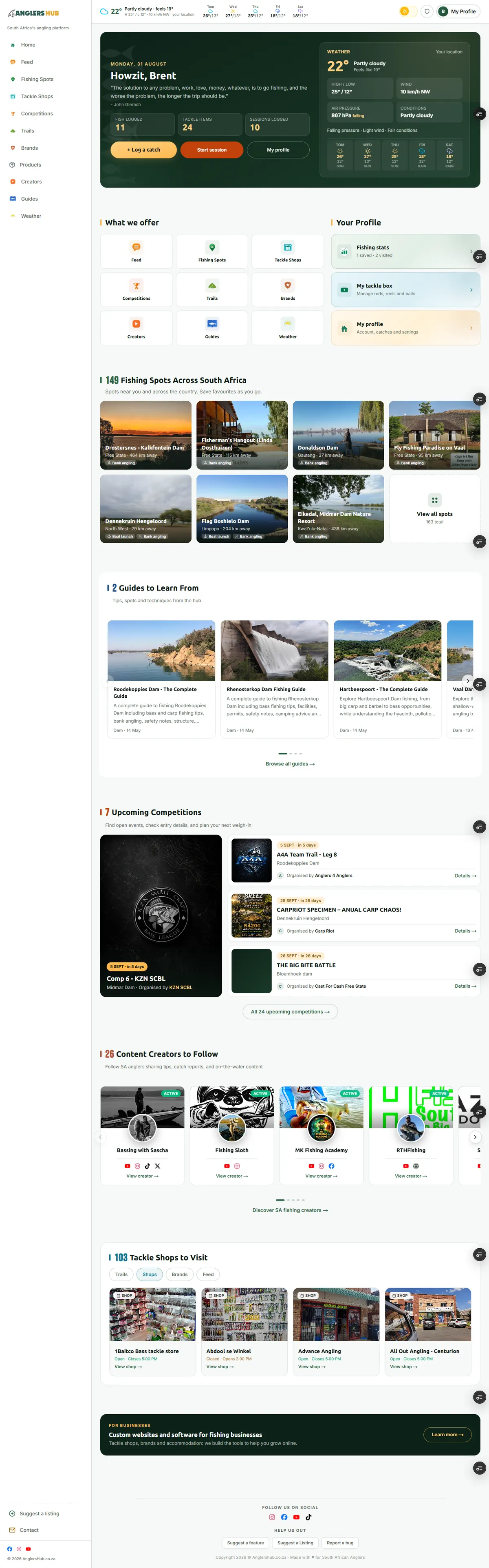 AnglersHub website