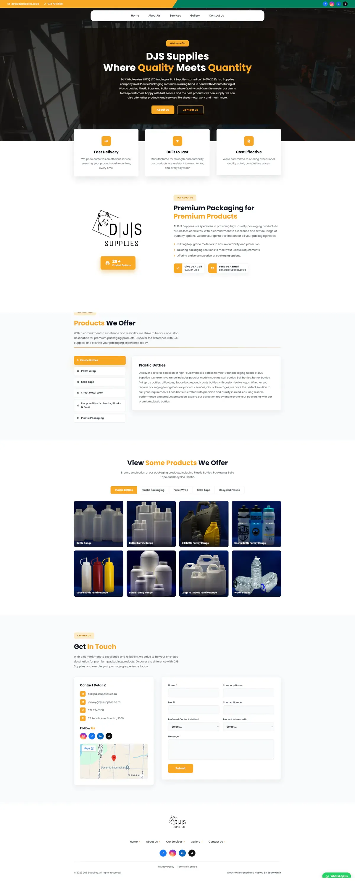 DJS Supplies website