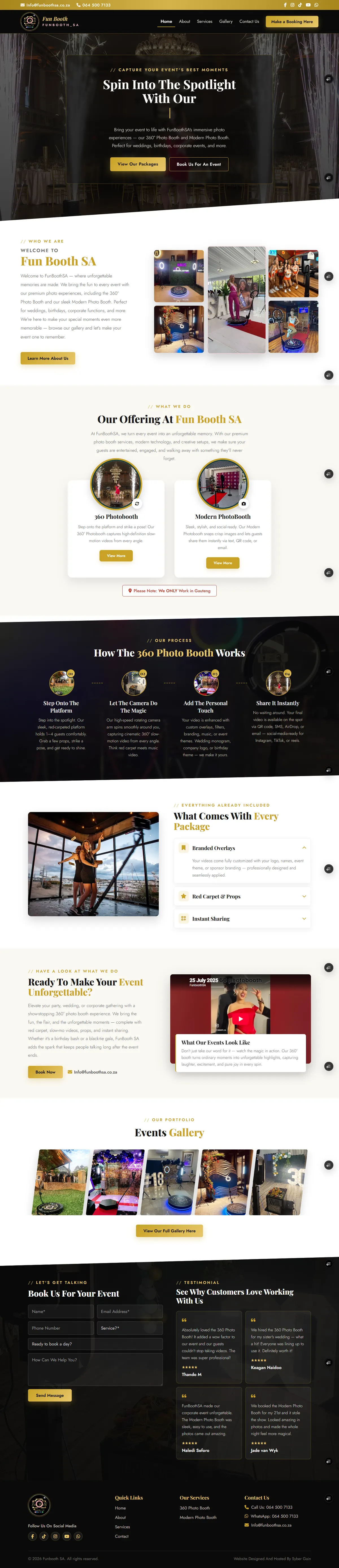 Fun Booth SA website