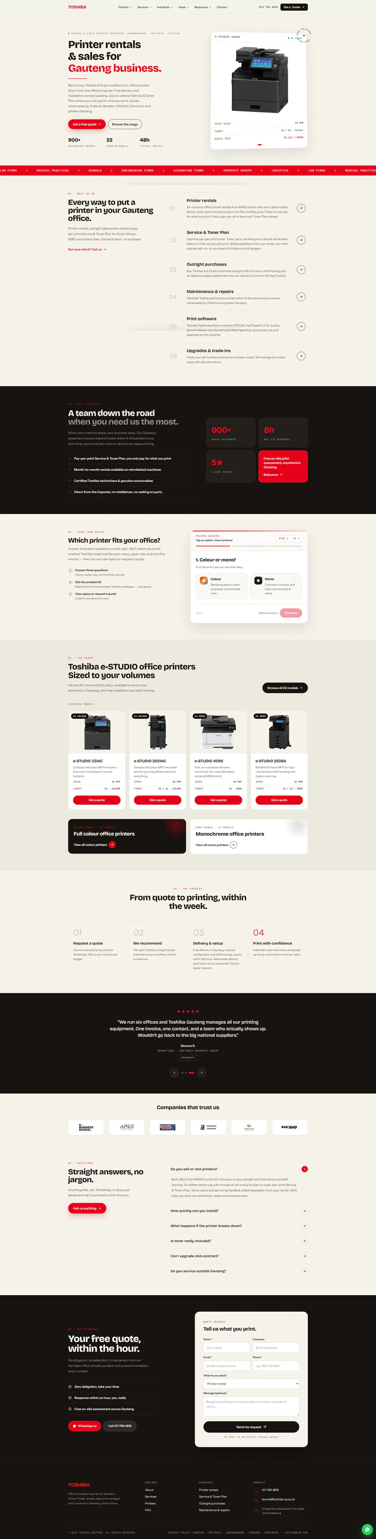 Toshiba Gauteng and ToshiTools website